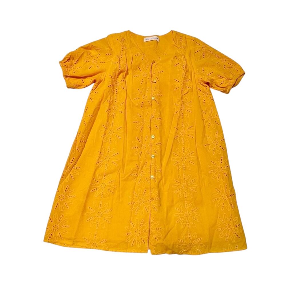 Zara Eyelet Lace Button Front Dress Size 9